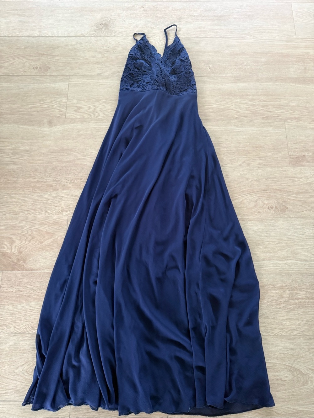 Lulu's Navy Lace Bodice Maxi Dress